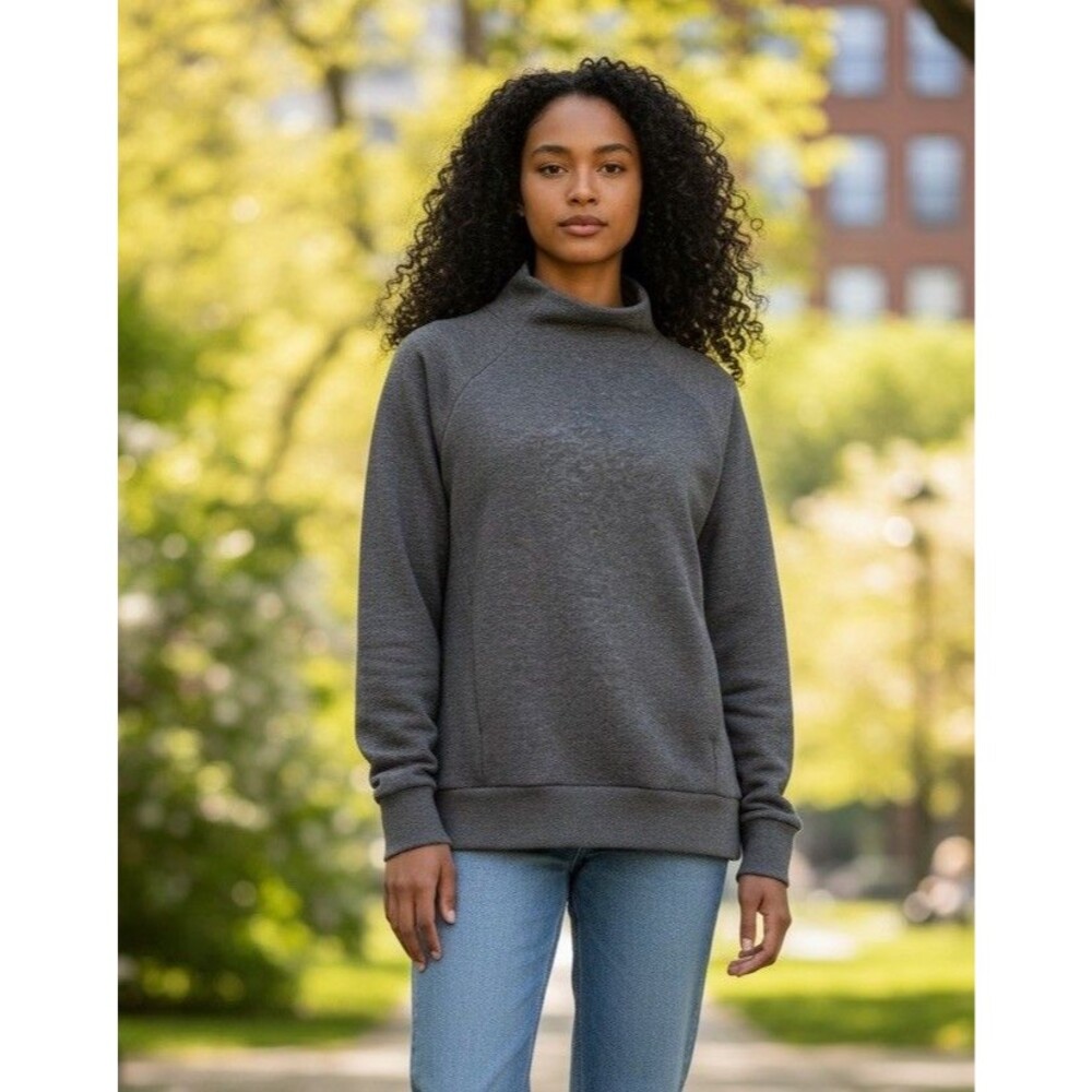 Fabletics Zaylee Funnel Neck Tunic Sweatshirt Women's Size Small Gray